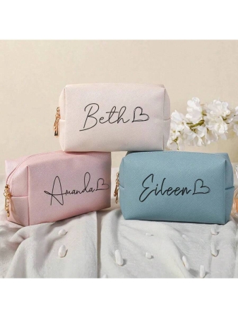 Custom Name Cosmetic Bag-Personalized Monogram Makeup Bag, Leather Toiletry Bag,Birth Month Bridesmaid Bag,Bridal Party Gifts,Bachelorette Party Favors,Bridesmaid Gift Letter Versatile,Large Capacity,Functional,Foldable,Practical,All-Purpose Contracted,Minimalist,Kawaii,Vacay Vibes/Vacation,Leisure,Basics Hot Pink,Royal Blue,Green,For Outdoors/Outings/Travel/Hiking/Stadium/Sports/Climbing,School Supplies,Back To School,For Office,For School,For Classroom,For Teacher Gifts,For University,For Colleague,For Dorm Rooms,For Teacher,For Boys And Girls,For Teenagers,Junior High School Students,Middle School Students,High School Senior High School Students,College Students,University Students,Freshman,Sophomore,Underclassmen,Family,Friends,Girlfriend,Boyfriend - Image 21