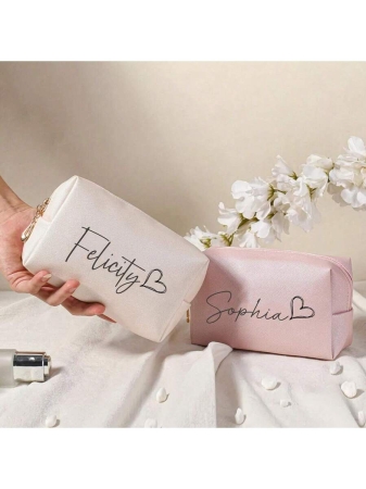 Custom Name Cosmetic Bag-Personalized Monogram Makeup Bag, Leather Toiletry Bag,Birth Month Bridesmaid Bag,Bridal Party Gifts,Bachelorette Party Favors,Bridesmaid Gift Letter Versatile,Large Capacity,Functional,Foldable,Practical,All-Purpose Contracted,Minimalist,Kawaii,Vacay Vibes/Vacation,Leisure,Basics Hot Pink,Royal Blue,Green,For Outdoors/Outings/Travel/Hiking/Stadium/Sports/Climbing,School Supplies,Back To School,For Office,For School,For Classroom,For Teacher Gifts,For University,For Colleague,For Dorm Rooms,For Teacher,For Boys And Girls,For Teenagers,Junior High School Students,Middle School Students,High School Senior High School Students,College Students,University Students,Freshman,Sophomore,Underclassmen,Family,Friends,Girlfriend,Boyfriend - Image 23