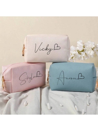 Custom Name Cosmetic Bag-Personalized Monogram Makeup Bag, Leather Toiletry Bag,Birth Month Bridesmaid Bag,Bridal Party Gifts,Bachelorette Party Favors,Bridesmaid Gift Letter Versatile,Large Capacity,Functional,Foldable,Practical,All-Purpose Contracted,Minimalist,Kawaii,Vacay Vibes/Vacation,Leisure,Basics Hot Pink,Royal Blue,Green,For Outdoors/Outings/Travel/Hiking/Stadium/Sports/Climbing,School Supplies,Back To School,For Office,For School,For Classroom,For Teacher Gifts,For University,For Colleague,For Dorm Rooms,For Teacher,For Boys And Girls,For Teenagers,Junior High School Students,Middle School Students,High School Senior High School Students,College Students,University Students,Freshman,Sophomore,Underclassmen,Family,Friends,Girlfriend,Boyfriend - Image 25