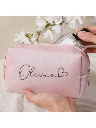 Custom Name Cosmetic Bag-Personalized Monogram Makeup Bag, Leather Toiletry Bag,Birth Month Bridesmaid Bag,Bridal Party Gifts,Bachelorette Party Favors,Bridesmaid Gift Letter Versatile,Large Capacity,Functional,Foldable,Practical,All-Purpose Contracted,Minimalist,Kawaii,Vacay Vibes/Vacation,Leisure,Basics Hot Pink,Royal Blue,Green,For Outdoors/Outings/Travel/Hiking/Stadium/Sports/Climbing,School Supplies,Back To School,For Office,For School,For Classroom,For Teacher Gifts,For University,For Colleague,For Dorm Rooms,For Teacher,For Boys And Girls,For Teenagers,Junior High School Students,Middle School Students,High School Senior High School Students,College Students,University Students,Freshman,Sophomore,Underclassmen,Family,Friends,Girlfriend,Boyfriend - Image 27