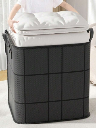 1PC Black Storage Bag, Thickened Large-Capacity Mobile Bag, Wardrobe Storage Bag, Clothes Quilt Finishing Bag, Seasonal Clothing Storage Bag, Blanket Quilt Clothes Moving Packing Thickened Large Woven Bag, Foldable Portable Storage Bag Suitable For Bedroom, Wardrobe, Under Bed, Living Room Dorm Room Essentials Clothes Organizer Closet Organization And Storage - Image 4