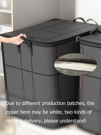 1PC Black Storage Bag, Thickened Large-Capacity Mobile Bag, Wardrobe Storage Bag, Clothes Quilt Finishing Bag, Seasonal Clothing Storage Bag, Blanket Quilt Clothes Moving Packing Thickened Large Woven Bag, Foldable Portable Storage Bag Suitable For Bedroom, Wardrobe, Under Bed, Living Room Dorm Room Essentials Clothes Organizer Closet Organization And Storage - Image 10