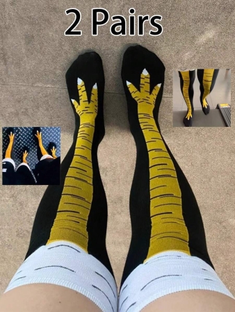 1/2 Pairs Unisex Chicken Claw Funny Over-The-Knee Socks, Unique Socks Suitable For Daily Wear, Sports, Gatherings, Y2k - Image 2