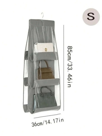 1pc, 6/8 Pockets Hanging Purse Handbag Organizer Clear Hanging Shelf Bag Collection Storage Holder Purse Bag Wardrobe Closet Space Saving Organizers Decor, Room Decorations, Decorations, Decor, Storage, Organizer Dress Pants Shoes Jeans Boots Skirt Bedroom, Organizer, Home Storage, White T Shirt Women, Black Pants Women, Ladies Winter Clothes, Dress, - Image 4