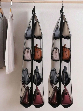 1pc, 6/8 Pockets Hanging Purse Handbag Organizer Clear Hanging Shelf Bag Collection Storage Holder Purse Bag Wardrobe Closet Space Saving Organizers Decor, Room Decorations, Decorations, Decor, Storage, Organizer Dress Pants Shoes Jeans Boots Skirt Bedroom, Organizer, Home Storage, White T Shirt Women, Black Pants Women, Ladies Winter Clothes, Dress, - Image 5