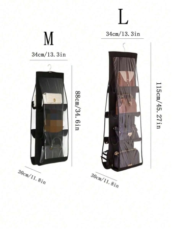 1pc, 6/8 Pockets Hanging Purse Handbag Organizer Clear Hanging Shelf Bag Collection Storage Holder Purse Bag Wardrobe Closet Space Saving Organizers Decor, Room Decorations, Decorations, Decor, Storage, Organizer Dress Pants Shoes Jeans Boots Skirt Bedroom, Organizer, Home Storage, White T Shirt Women, Black Pants Women, Ladies Winter Clothes, Dress, - Image 7