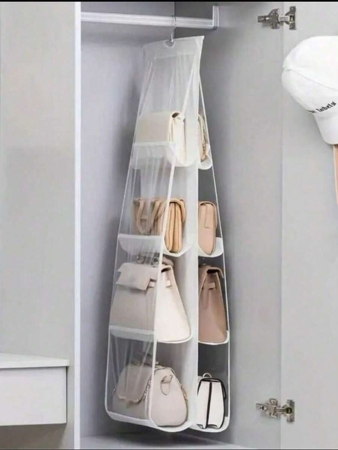 1pc, 6/8 Pockets Hanging Purse Handbag Organizer Clear Hanging Shelf Bag Collection Storage Holder Purse Bag Wardrobe Closet Space Saving Organizers Decor, Room Decorations, Decorations, Decor, Storage, Organizer Dress Pants Shoes Jeans Boots Skirt Bedroom, Organizer, Home Storage, White T Shirt Women, Black Pants Women, Ladies Winter Clothes, Dress, - Image 8