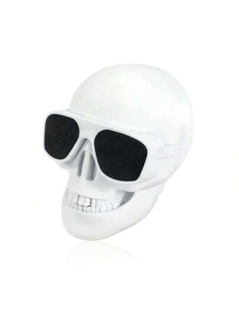 M MYBAT PRO MyBat Pro Skull Jamz Bluetooth Speaker White Portable Bluetooth Speakers Unique Speaker 8W Output Bass Stereo Compatible For Desktop PC/Laptop/Mobile Phone/MP3/MP4 Player For Halloween Decorations For Gift Party