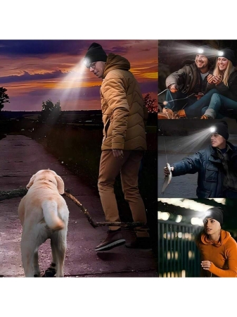 1pc Bluetooth Brimless Poop Hat With Lights, Unisex USB Rechargeable 4 LED Flashlight Hat With Wireless Headphones, Cool Gift For Men, Women And Teenagers, Winter Warm Hat For Outdoor Skiing Hunting Camping Hiking Running Fishing - Image 12