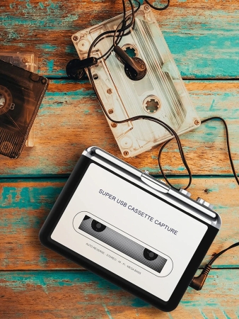 Cassette Player Walkman, Convert Audio Music Cassette To MP3, Compatible With Laptop/PC, With Earphone - Image 2