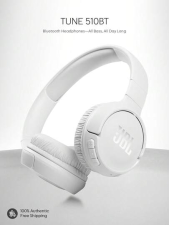 JBL Tune 510BT Wireless On-Ear Headphones, Pure Bass Sound, 40H Playtime With Fast USB-C Charging, Built-In Mic With Voice Assistant, Foldable Lightweight Design, Android IOS Compatible, Perfect For Music, Gaming, Gym, Travel