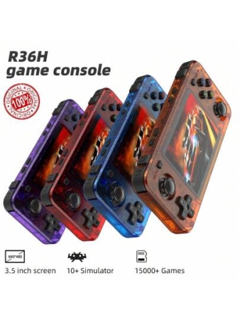 NEW R36H Retro Handheld Console Open-Source Linux System Classic Game Consoles 3.5 Inch IPS Screen Portable Video Player Built In 15000+Game Multi-Color Optional Open-Source Game Handheld Console