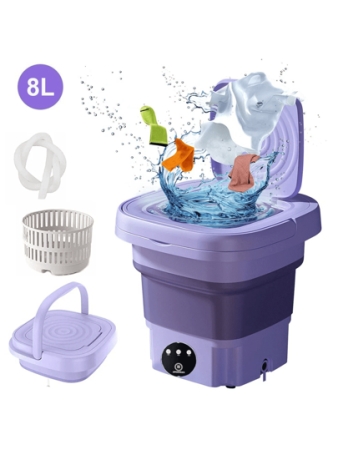 8L Portable Washing Machine, Mini Washing Machine, Folding Washing Machine, Rotary Dryer, Essential For Short Trips And Dormitories Washing Underwear And Socks Is A Must-Have For Lazy People And A Christmas Gift