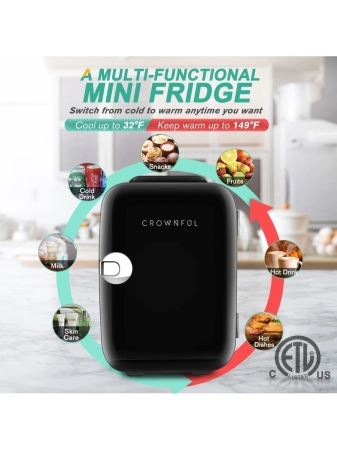 Mini Fridge, 4 Liter/6 Can Portable Cooler and Warmer Personal Refrigerator for Skin Care, Cosmetics, Beverage, Food - Image 4