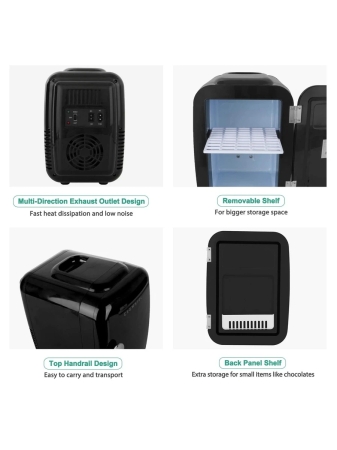 Mini Fridge, 4 Liter/6 Can Portable Cooler and Warmer Personal Refrigerator for Skin Care, Cosmetics, Beverage, Food - Image 8