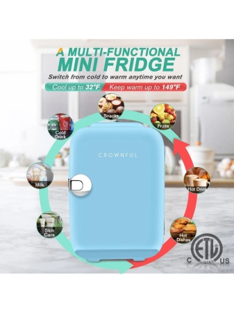 Mini Fridge, 4 Liter/6 Can Portable Cooler and Warmer Personal Refrigerator for Skin Care, Cosmetics, Beverage, Food - Image 13