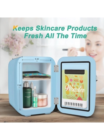 Mini Fridge, 4 Liter/6 Can Portable Cooler and Warmer Personal Refrigerator for Skin Care, Cosmetics, Beverage, Food - Image 14