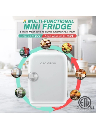 Mini Fridge, 4 Liter/6 Can Portable Cooler and Warmer Personal Refrigerator for Skin Care, Cosmetics, Beverage, Food - Image 39