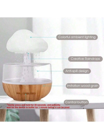 Relaxing Cloud Rain Diffuser Night Light Humidifier Raindrop Aromatherapy Machine Atomization Humidification Colorful Lamp Valentine's Day Gift - Image 5