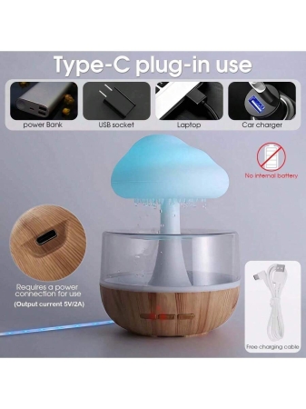 Relaxing Cloud Rain Diffuser Night Light Humidifier Raindrop Aromatherapy Machine Atomization Humidification Colorful Lamp Valentine's Day Gift - Image 7