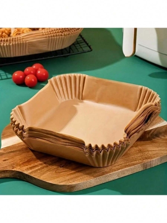 100pcs Disposable Air Fryer Liners (6.3''), Square Paper Air Fryer Liner Pots, Paper Basket Bowls, Baking Trays, Oven Accessories, Baking Tools, Kitchen Gadgets, Kitchen Accessories - Image 6