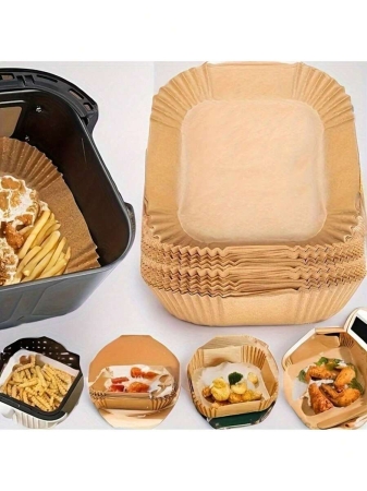 100pcs Disposable Air Fryer Liners (6.3''), Square Paper Air Fryer Liner Pots, Paper Basket Bowls, Baking Trays, Oven Accessories, Baking Tools, Kitchen Gadgets, Kitchen Accessories - Image 7