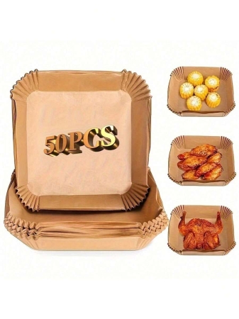 100pcs Disposable Air Fryer Liners (6.3''), Square Paper Air Fryer Liner Pots, Paper Basket Bowls, Baking Trays, Oven Accessories, Baking Tools, Kitchen Gadgets, Kitchen Accessories - Image 9