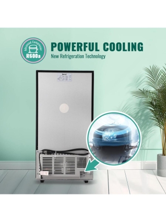 WANAI WANAI Compact Refrigerator 3.5 CU.FT Double Door Mini Fridge With Freezer Small Refrigerator With 7 Adjustable Temperature Side Door Wire Rack Suit For Dorm Office Apartment Black - Image 10