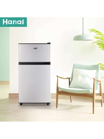 WANAI WANAI Compact Refrigerator 3.5 CU.FT Double Door Mini Fridge With Freezer Small Refrigerator With 7 Adjustable Temperature Side Door Wire Rack Suit For Dorm Office Apartment Black - Image 11