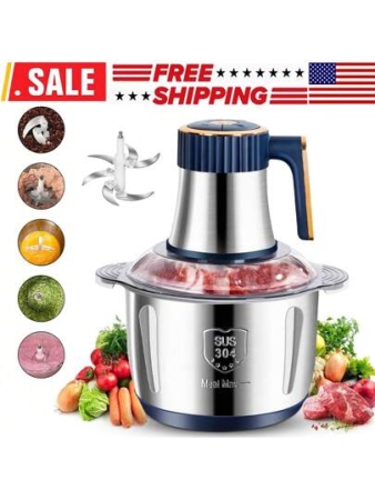 Food Processor, 5 Speed 500W Electric Meat Grinder, 5L Food Crusher Multifunction Vegetable Fruit Food Processor Chopper Kitchen Machine US Plug