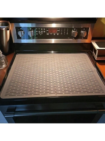 Silicone Stove Top Cover For Electric Stove, 28 X 20 Inch Pyrex Top Stove Top Cover Protector With Raised Ridges For Dish Drying, Black - Image 7