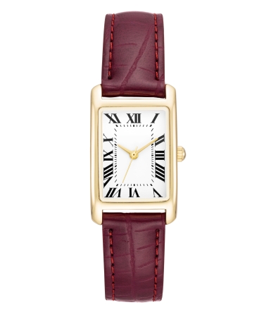 Time and Tru Gold Tone Ladies Watch with Leather Strap
