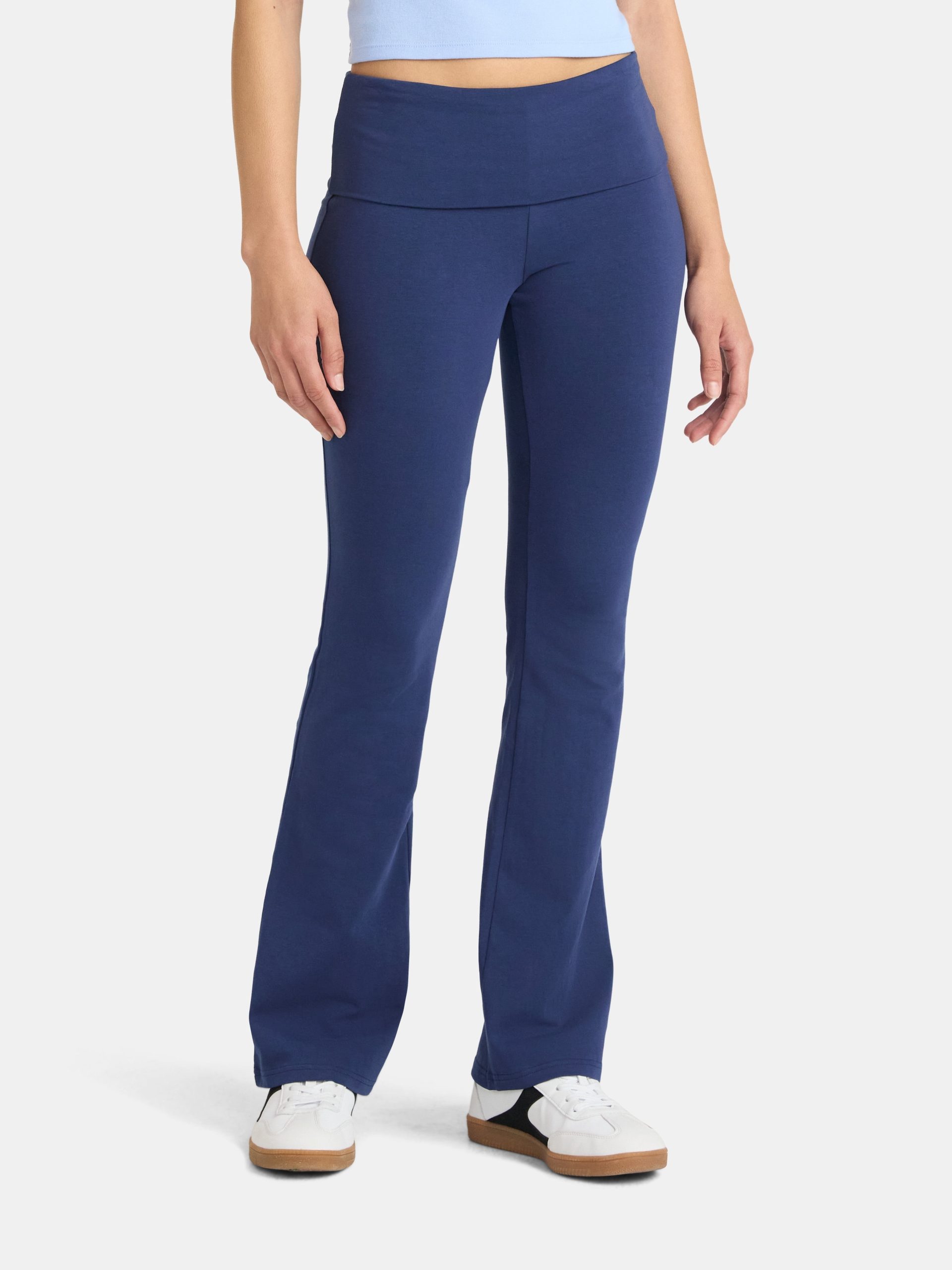 No Boundaries Flare Pants with Foldover Waistband, 32'' Inseam, Women's XS-XXL