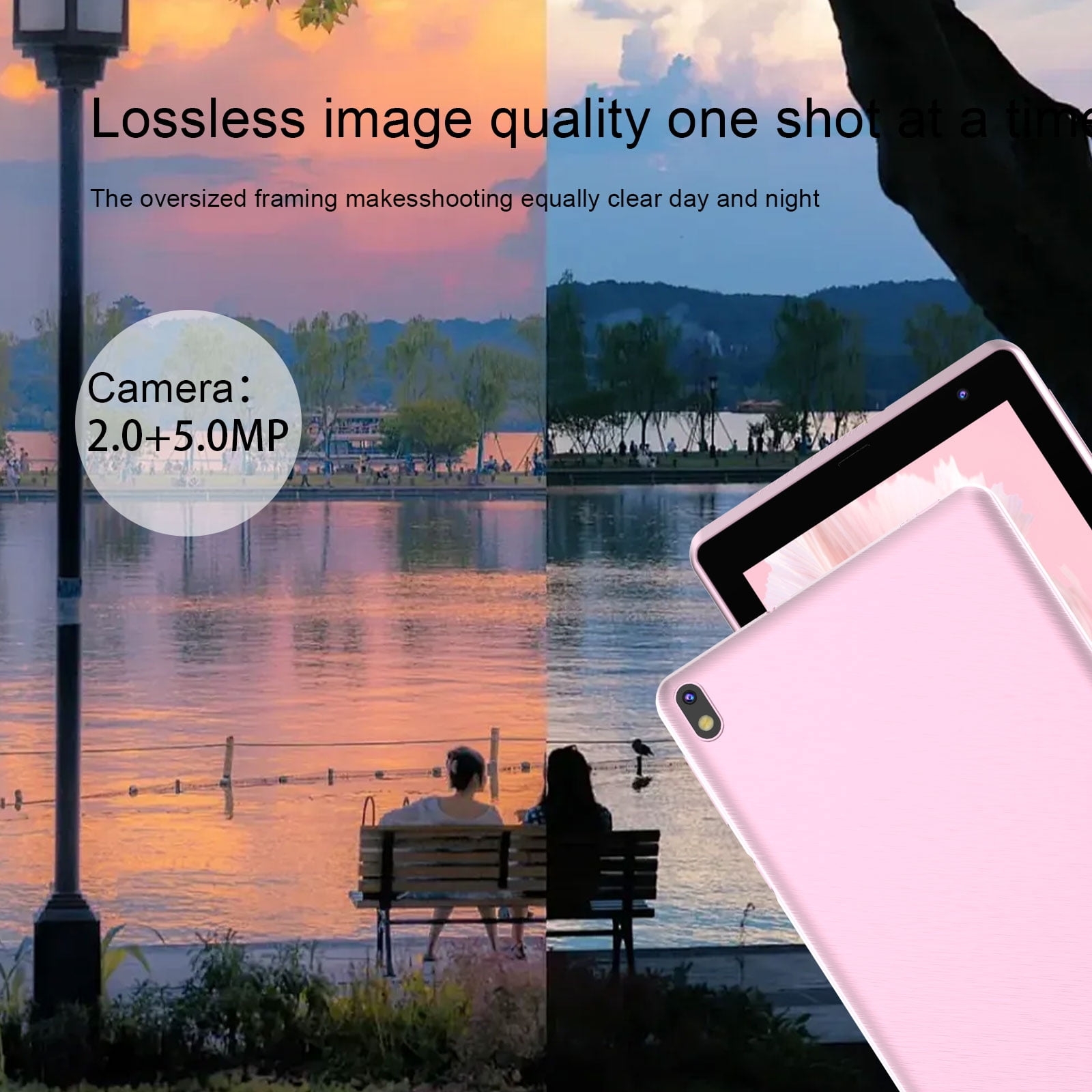 7 inch Tablet Android 15 Tablets, 6GB RAM 32GB ROM 1TB Expandable, Quad-Core Processor Tablet PC, WiFi6, 3000mAh Battery, Bluetooth, 1024 x 600 IPS Touch Screen, 5MP Dual Camera, GMS Certified, Pink - Image 4