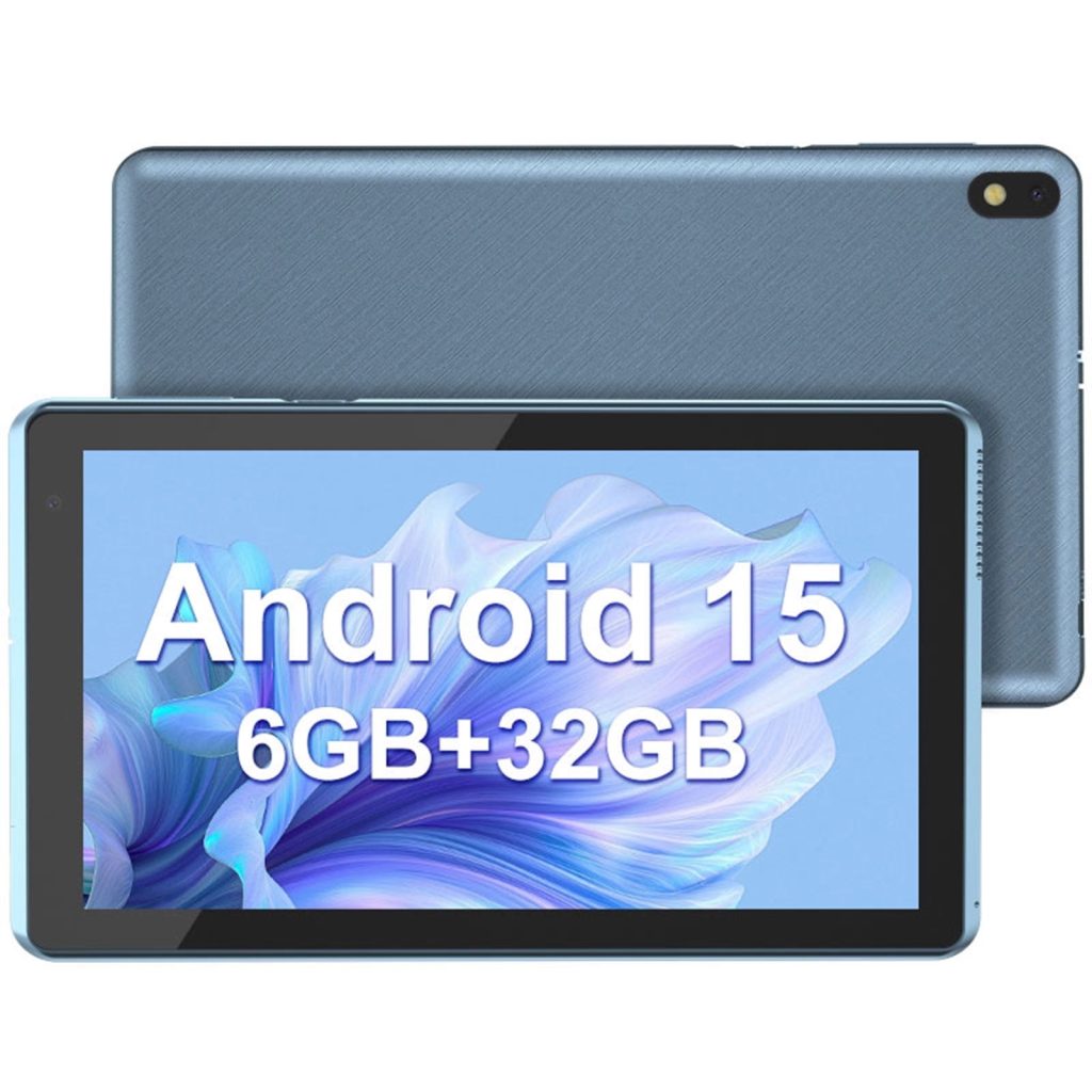 7 inch Tablet Android 15 Tablets, 6GB RAM 32GB ROM 1TB Expandable, Quad-Core Processor Tablet PC, WiFi6, 3000mAh Battery, Bluetooth, 1024 x 600 IPS Touch Screen, 5MP Dual Camera, GMS Certified, Sky