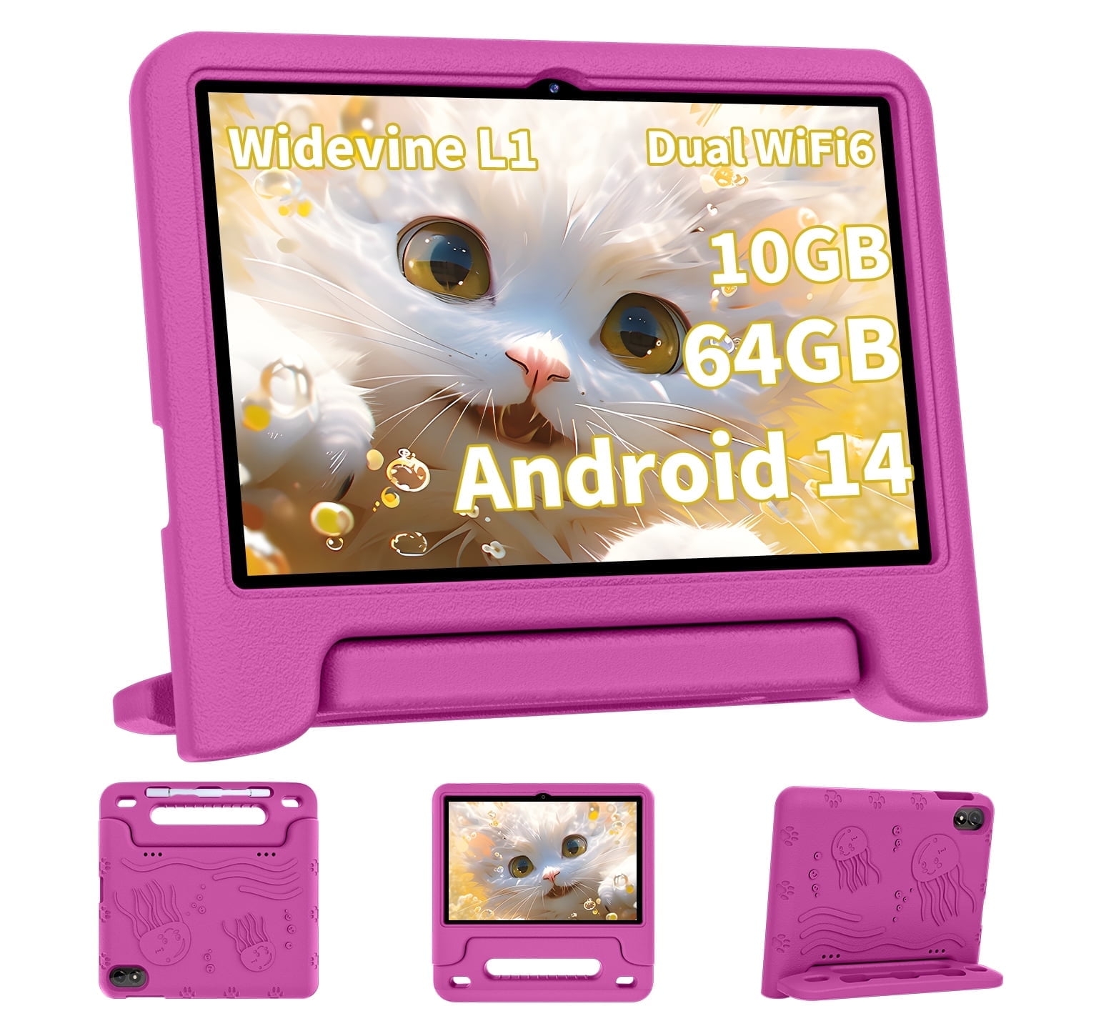 2025 Upgraded Android 14 10inch Kids Tablet , , Octa-core CPU, 10GB+64GB+1TB Expand Tablets for Kids with Kids Space, Parental Control, 6000mAh Big Battery, HD Touchscreen Display Tableta