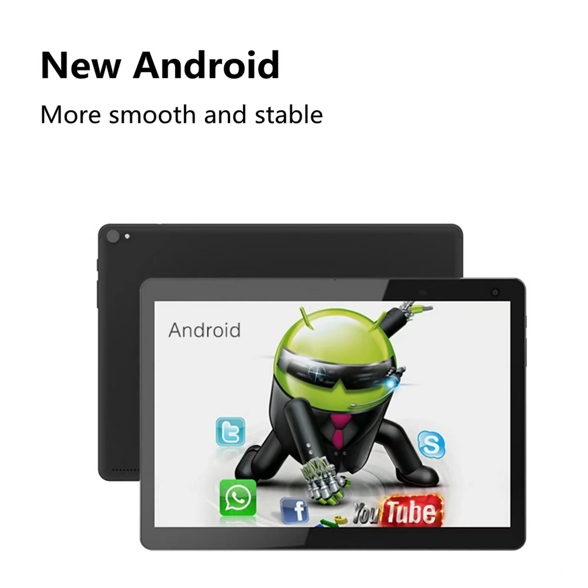 Tablet 10 inch, Android Tablets 32GB ROM Support 512GB Expand, 2+8MP Dual Camera, IPS Touch Screen Display, Wifi Computer Tablet PC, 6000mAh Big Capacity Battery - Black - Image 3