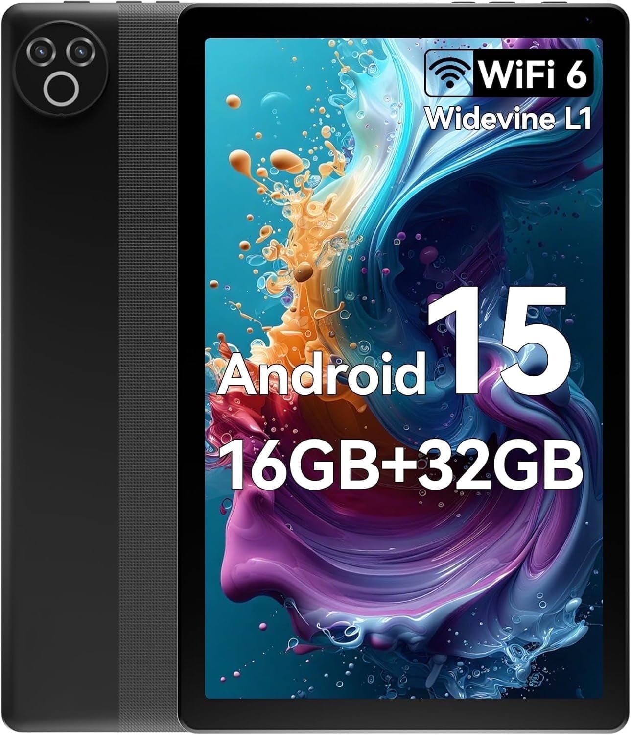 Android 15 5-Core 10inch Tablet,16GB Ram+32GB ROM +1TB Expand,IPS Display, Widevine L1, 5G Wifi, 5MP+8MP Camera, 5000mAh, Bluetooth 2.4,Black