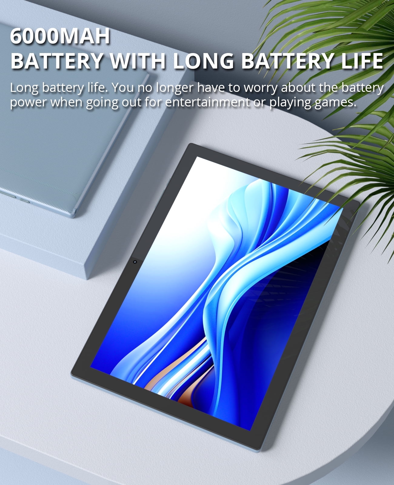 10 inch Tablet Android 14 Tablets, 8GB RAM 64GB ROM 512GB Expandable, Quad-Core Processor Tablet PC, 1280x800 IPS HD Touch Screen, 6000mAh Battery, 2MP+8MP Dual Camera, WiFi6, BT, Google GMS, Blue - Image 2