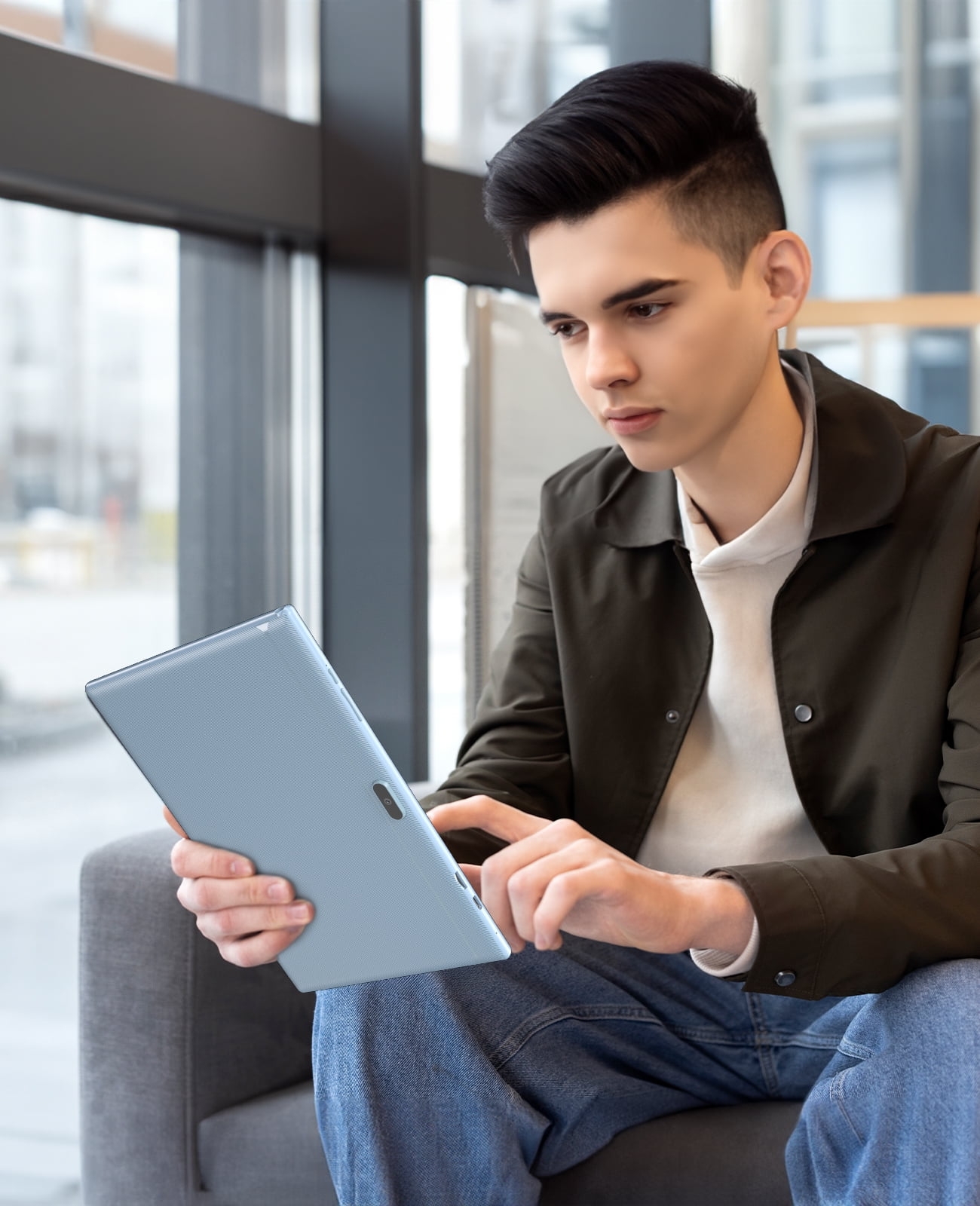 10 inch Tablet Android 14 Tablets, 8GB RAM 64GB ROM 512GB Expandable, Quad-Core Processor Tablet PC, 1280x800 IPS HD Touch Screen, 6000mAh Battery, 2MP+8MP Dual Camera, WiFi6, BT, Google GMS, Blue - Image 3