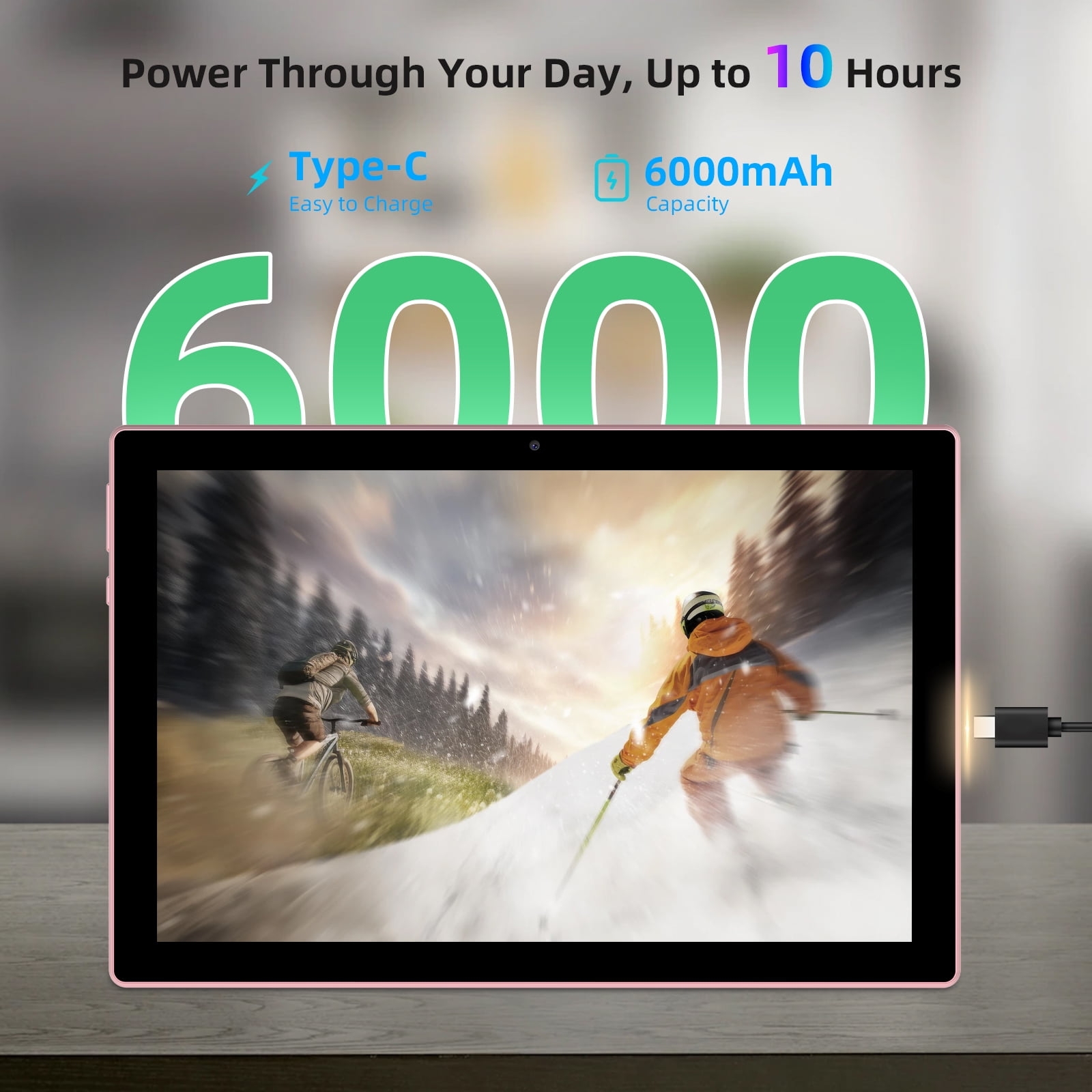 10 inch Android 13 Tablet, 8GB RAM+64GB ROM+512GB Expandable Computer Tablets PC, IPS Screen, 2+8MP Dual Camera, WiFi, BT, Google Certified Tablet - Image 5