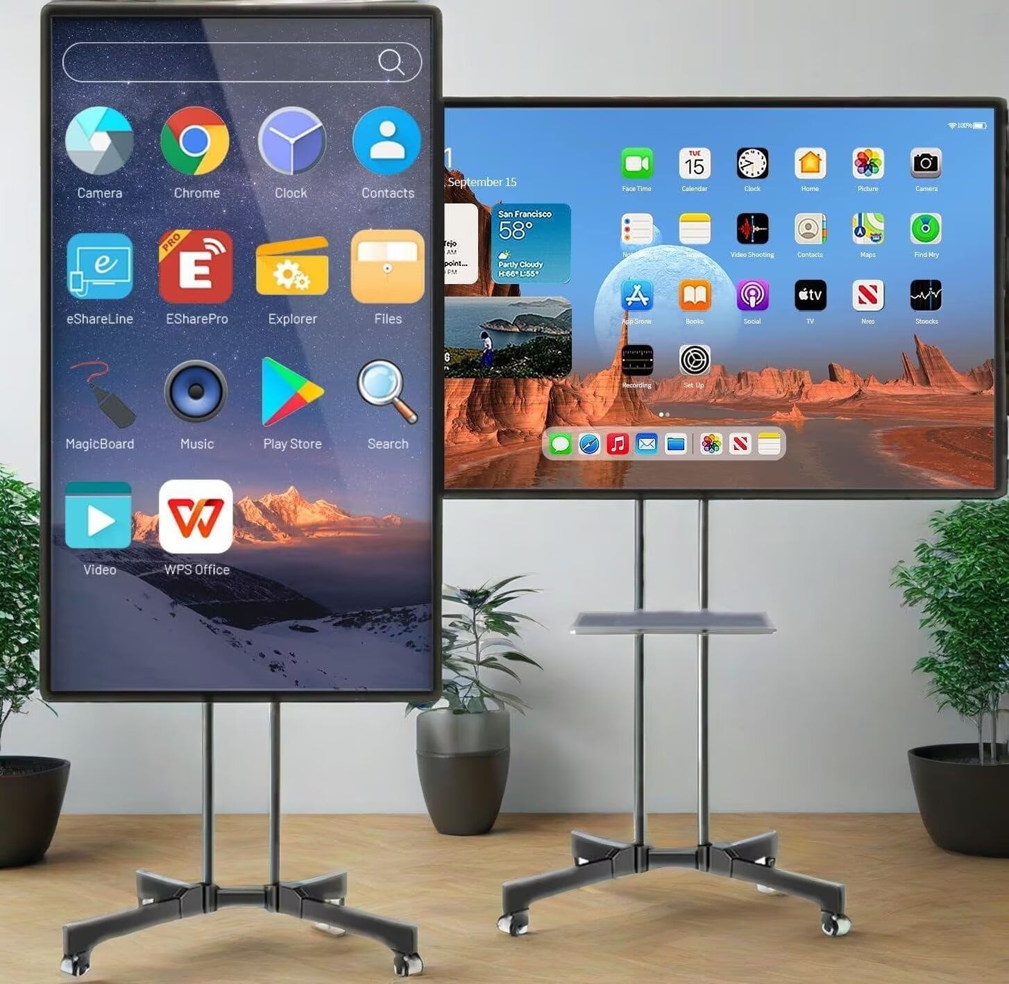 OmninexHub 49''Smart Board Touch Digital Electronic Calendar, Multi-Touch Smart Board for Office, Family And Classroom, 4K Monitor Wireless Projection Player for Advertisin And Business