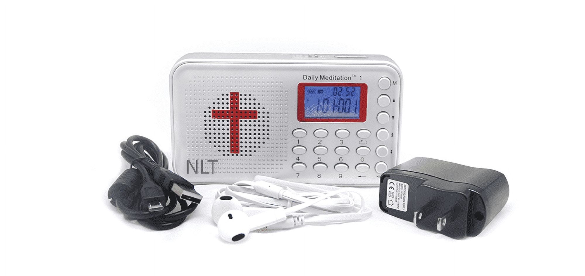 Daily Meditation NLT Audio Bible Player - New Living Translation Electronic Talking Bible with Charger and earphone