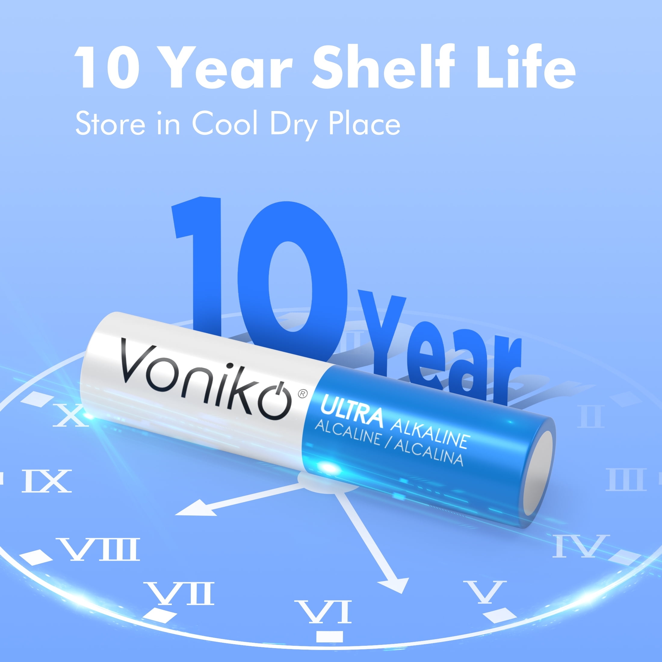 Voniko Alkaline AAA Batteries 100 Pack, 1.5 Volt Triple AAA Battery for Electronic Devices - Image 2